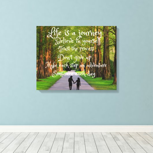 Het leven is reis canvas afdruk (Insitu (Houten vloer))