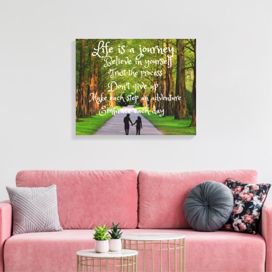 Het leven is reis canvas afdruk (Insitu (Woonkamer))