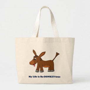 Het leven is ridiculair (roodbaars tot roodhartig) grote tote bag