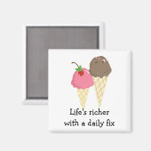 Het leven is rijker met Ice Cream Magneet (Voorkant / Achterkant)