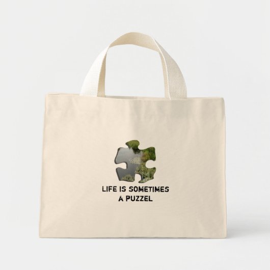Het leven is soms een puzzel mini tote bag (Voorkant)