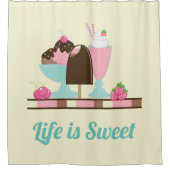 Het leven is Sweet Delicious Ice Cream Afbeelding Douchegordijn (Voorkant)