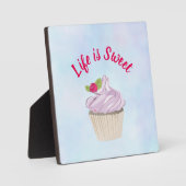 Het leven is Sweet Pink Cupcake Fotoplaat (Voorkant)