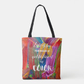 Het leven is te kort Abstract modern Tote Bag (Achterkant)