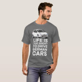 Het leven is te kort - Duits - PUG 206 GTi T-shirt (Voorkant volledig)