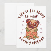 Het leven is te kort om kleren te draag kaart (Voorkant / Achterkant)