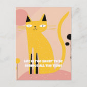 "Het leven is te kort om serieus te zijn" Verjaard Briefkaart (Voorkant)