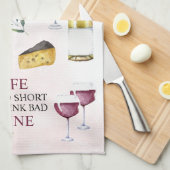 Het leven is te kort om Slechte Wijn Galerij Wrap Theedoek (Quarter Fold)