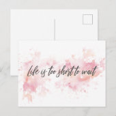 Het leven is te kort om te wachten briefkaart (Voorkant / Achterkant)