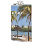 Het leven is tropisch palm uit het Caraïbisch gebi Heupfles (Links)