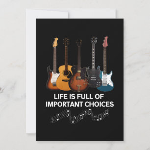 Het leven is vol belangrijke keuzen Guitar Lover Feestdagenkaart