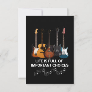 Het leven is vol belangrijke keuzes Guitar Lover Bedankkaart