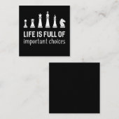 Het leven is vol belangrijke keuzes, schaafoverloo vierkante visitekaartje (Voorkant / Achterkant)