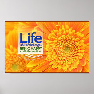 Het leven is vol uitdagingen Motivatie Poster