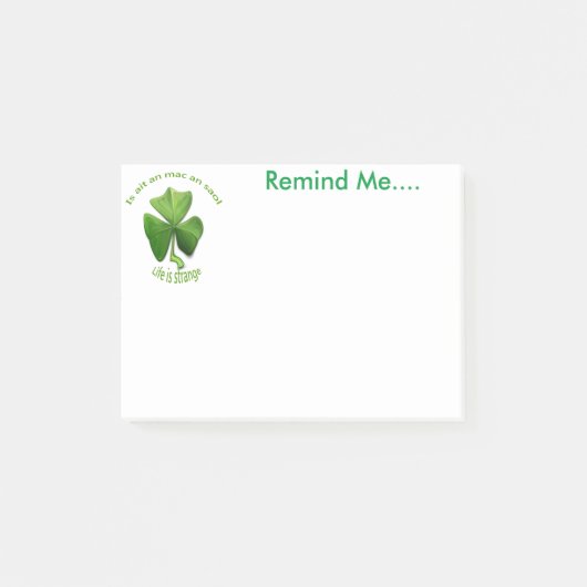 Het leven is vreemd. Irish Design herinnert me aan Post-it® Notes (Voorkant)