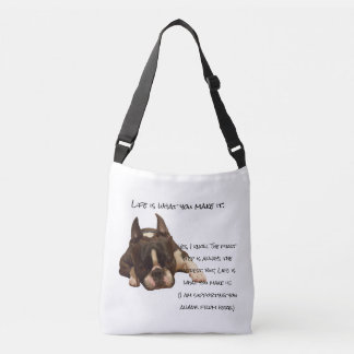 Het leven is wat je maakt crossbody tas