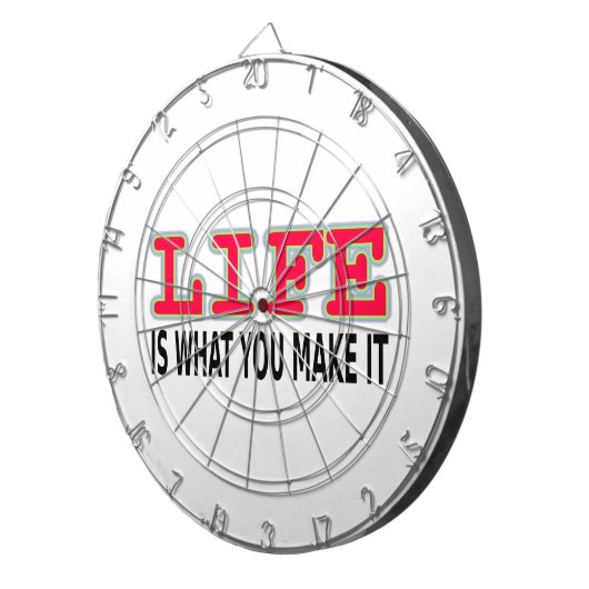 Het leven is wat je maakt dartbord (Voorkant Rechts)