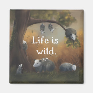 Het leven is Wild Opossum Opposites Magnet Magneet