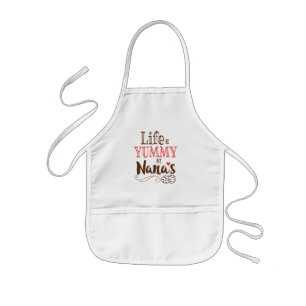 Het leven is Yummy op Nana's Kinder Apron Kinder Schort