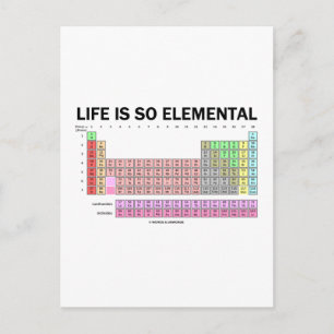 Het leven is zo elementair (periodieke tabel van e briefkaart
