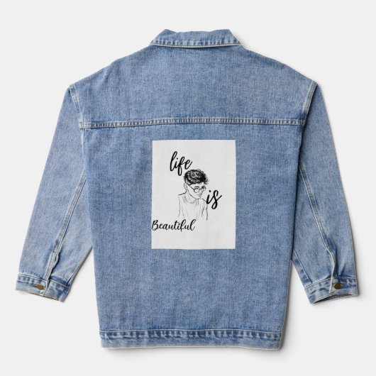 Het leven is zo mooi denim jacket (Achterkant)
