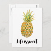 Het leven is zoet ananas briefkaart (Voorkant / Achterkant)