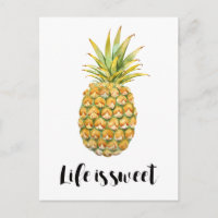 Het leven is zoet ananas briefkaart