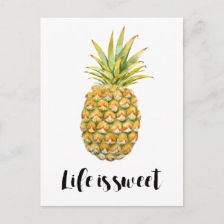 Het leven is zoet ananas briefkaart