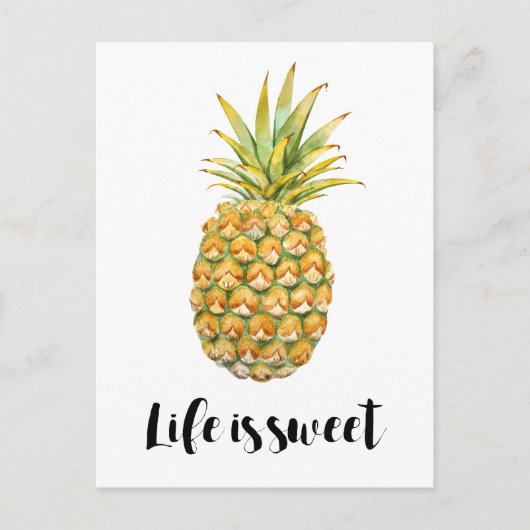 Het leven is zoet ananas briefkaart (Voorkant)