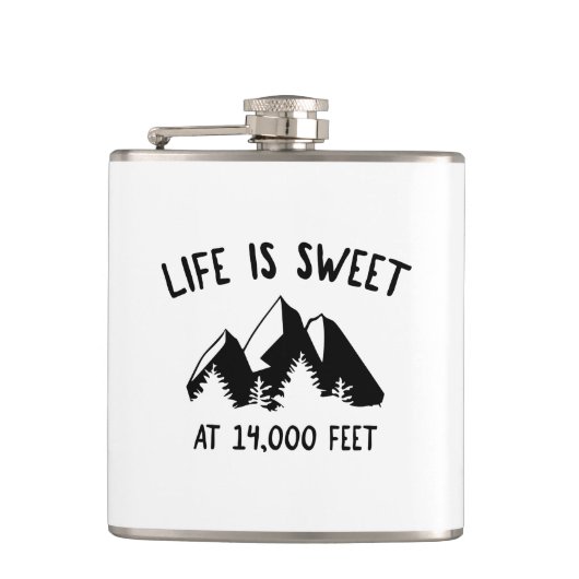 Het leven is zoet op 14.000 voet heupfles (Voorkant)