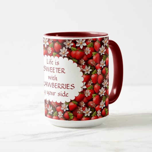 Het leven is zoeter met aardbeien aan je zijde mok (Voorkant rechts)