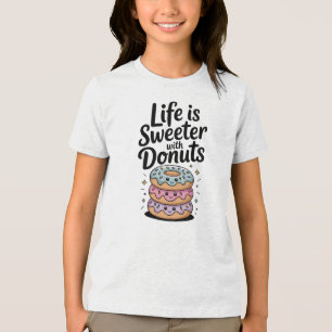 Het Leven Is Zoeter Met Donuts Kinderen Tri-Blend Shirt