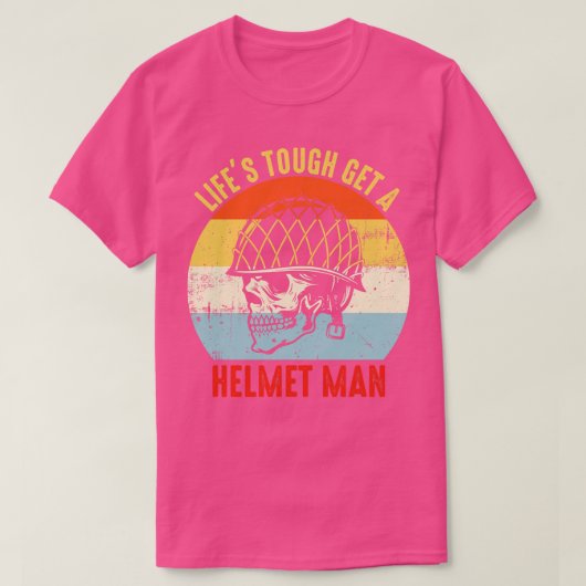 Het leven is zwaar om een helm man Retro T-shirt (Design voorkant)