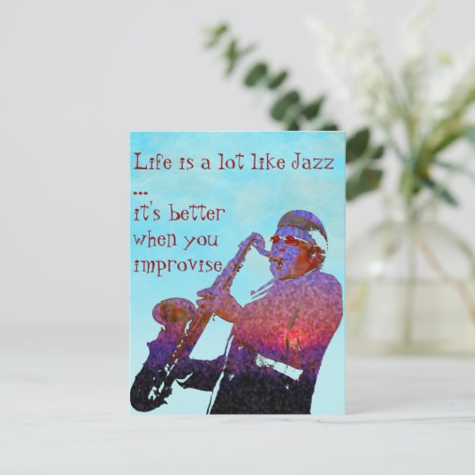 Het leven lijkt veel op jazz ... briefkaart (Staand voorkant)
