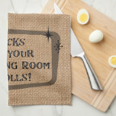 Het leven loopt op wanneer je woonkamer rolt, RV F Theedoek (Quarter Fold)