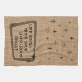 Het leven loopt op wanneer je woonkamer rolt, RV F Theedoek (Horizontaal)