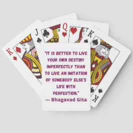 Het leven met Perfection Bhagavad Gita Pokerkaarten