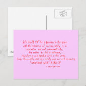 Het leven moet geen reis zijn briefkaart (Voorkant / Achterkant)