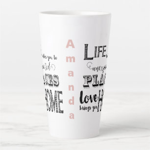 Het leven neemt je mee naar onverwachte plekken wa latte mok