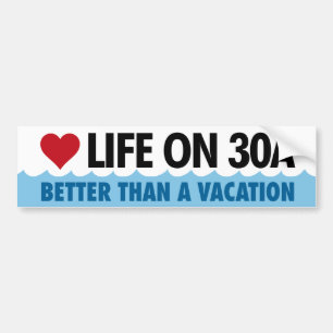 Het leven op 30A Florida Bumpersticker van het