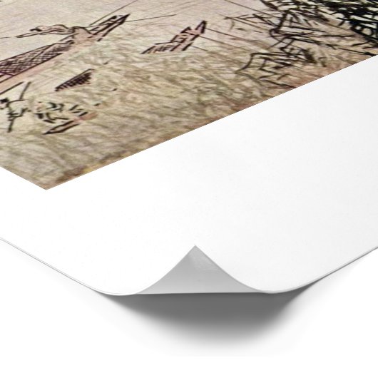 Het leven op de rivier door Dai Jin Poster (Hoek)