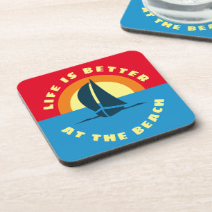 Het leven op het strand is beter voor zeeschepen bier onderzetter