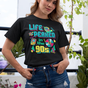 Het leven piekte in de Blauwe Retro van de jaren ' T-shirt