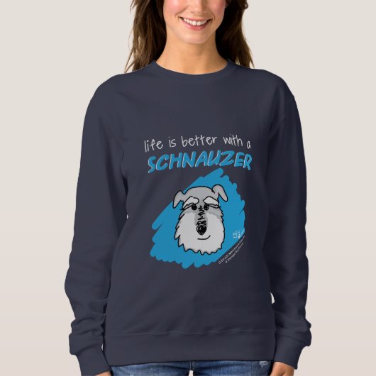 Het leven... Schnauzer - Donker Sweatshirt (Vrouwe (Voorkant)