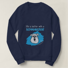 Het leven... Schnauzer - Donker Sweatshirt (Vrouwe