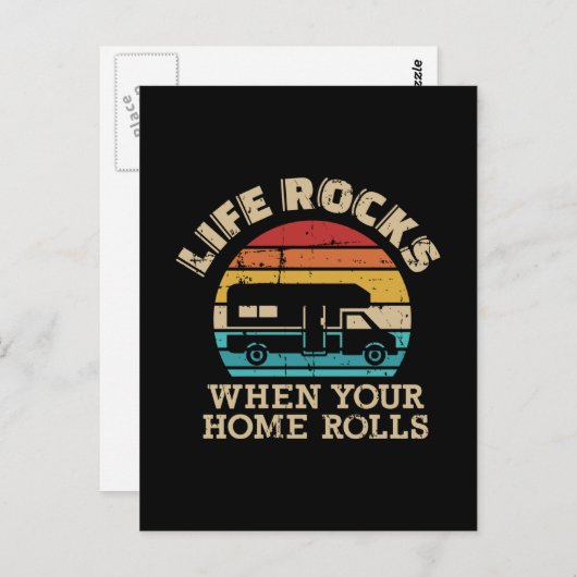 Het leven steekt wanneer uw huis RV rolt Briefkaart (Voorkant / Achterkant)