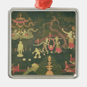 Het leven van Boeddha Shakyamuni Metalen Ornament
