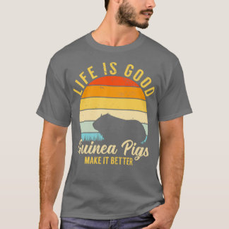 Het leven van cavia's is beter  met Retro Pet Rode T-shirt
