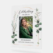 Het leven van de begrafenis vieren in liefdevolle  acryl bord (Hoek)