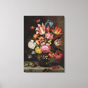 Het leven van de Bloemen in een Ovaire Vase Canvas Afdruk